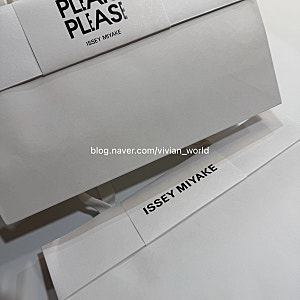 플리츠플리즈 8월 민소매탑, 타타미가디건 &이세이미야케 8월 해칭 스커트
