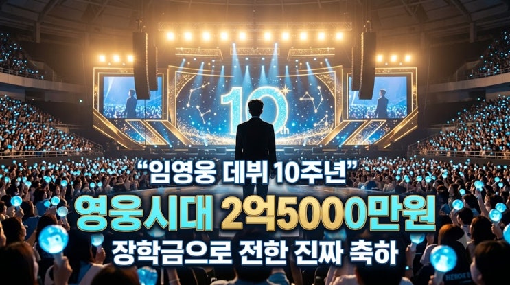 <b>임영웅 데뷔 10주년</b> 8월 8일, 영웅시대 2억5000만원 장학금이 더 빛난 ....