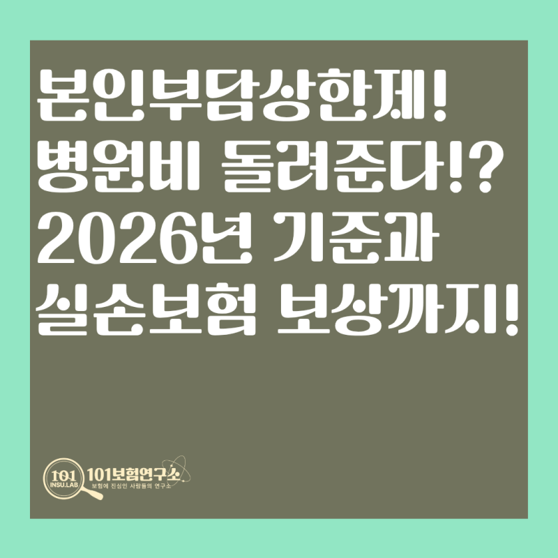 본인부담상한제! 병원비 돌려준다!? 2026년 기준과 실손보험 보상까지!-101보험연구소