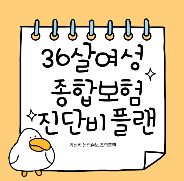농협 종합보험 36살 30대 여자 청년보험 진단비 가성비 보험 설계