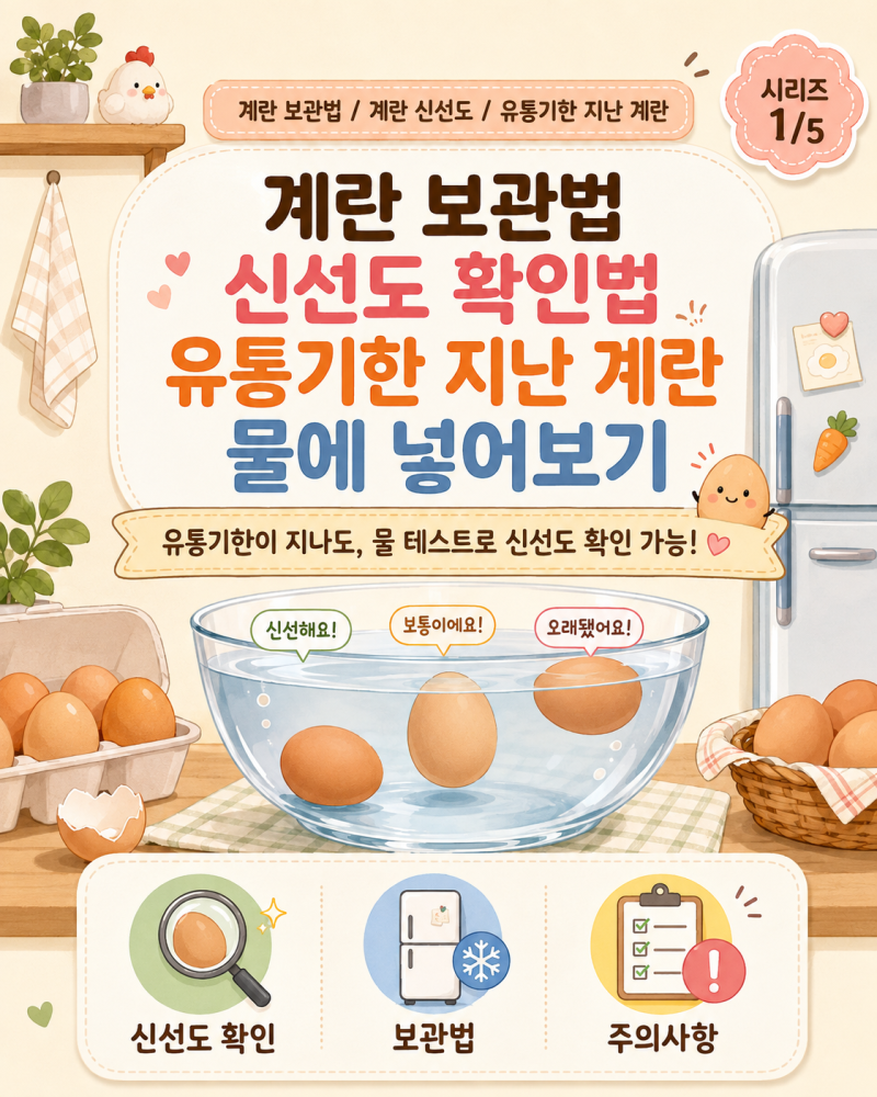 상한 계란 확인 구별하는 법 물에 테스트해서 신선도 알아보기