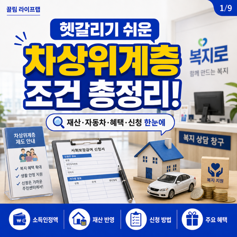 차상위계층 조건 혜택 신청 재산 2026 기준 정리