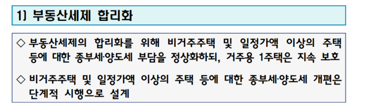 부동산 세제 및 <b>종부세</b>·양도세 개편 핵심 총정리