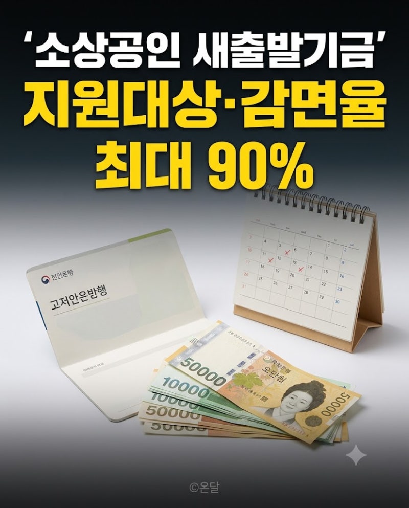 2026 소상공인 새출발기금 신청 자격 조건과 원금 감면률 채무조정 방법 총정리