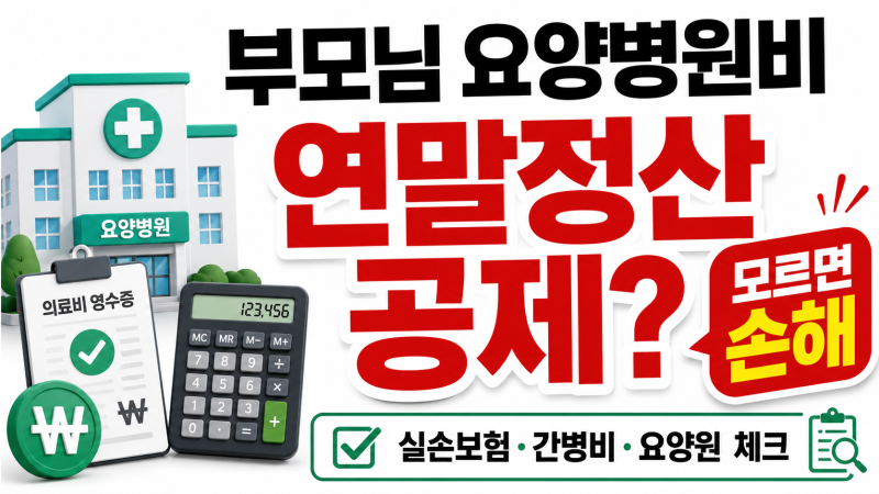 부모님 요양병원비 연말정산 공제될까? 간병비·실손보험·요양원까지 정리