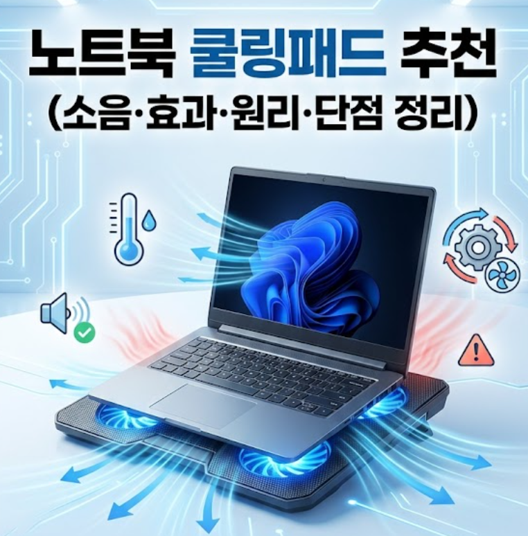노트북 쿨링패드 추천 (소음·효과·원리·단점 정리)
