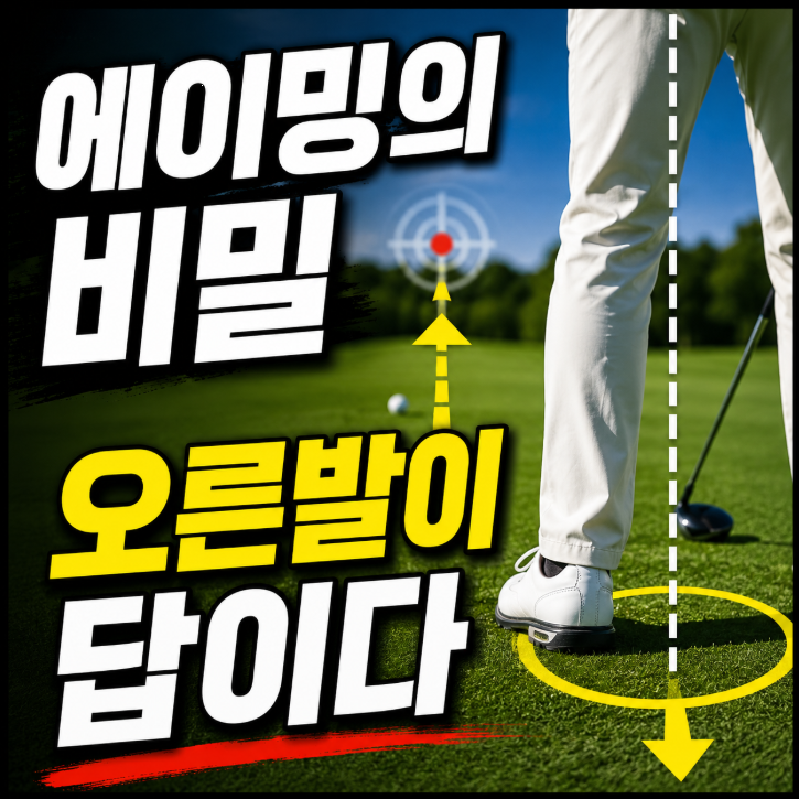 골프 에이밍 제대로 하는 방법, 오른발 위치의 핵심 원리