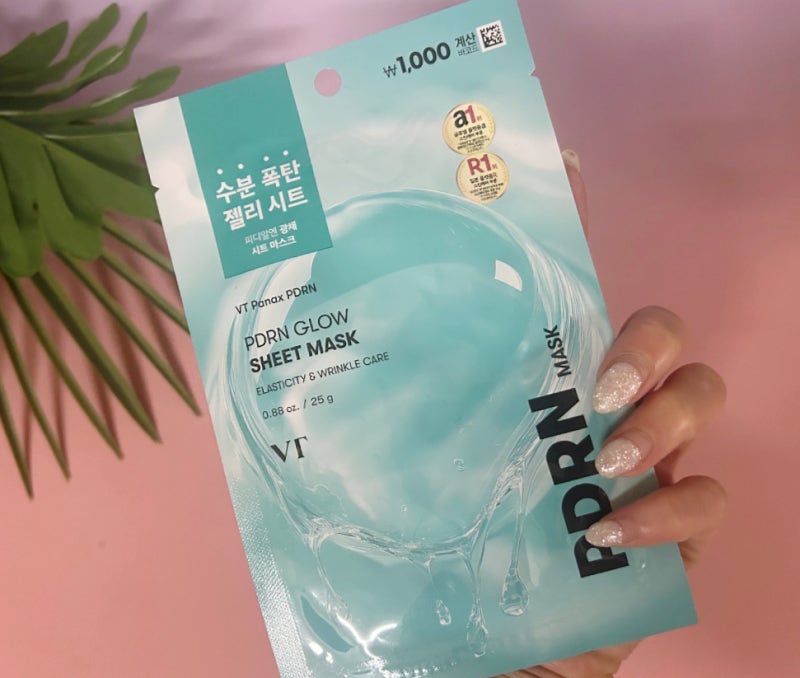 다이소 PDRN 마스크팩 추천! VT PDRN 광채 마스크 1000원 가성비 스킨케어