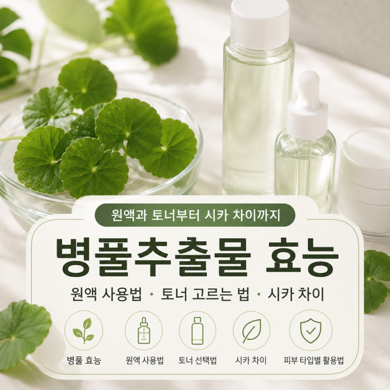 병풀추출물 효능, 원액과 토너부터 시카 차이까지