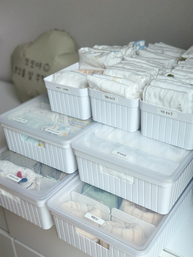 37주, 신생아 아기옷 정리 끝 ｜접는 법 하나로 서랍 정리까지