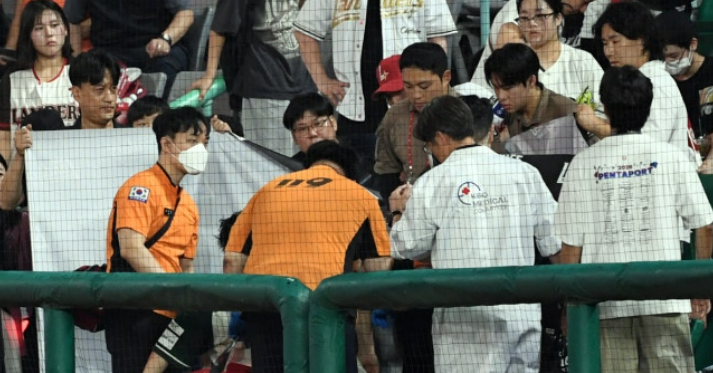 [긴급속보] 살인 폭염에 결국 경기 멈췄다…<b>LG-SSG전</b> 관중... 