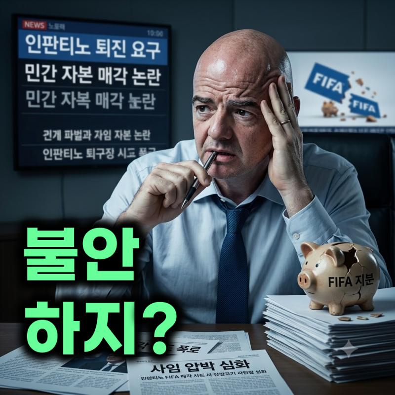 "FIFA 매각 계획 전격 철회" 잔니 인판티노 회장 임기 위태, 대륙연맹 반발과 내부 균열로 사임....