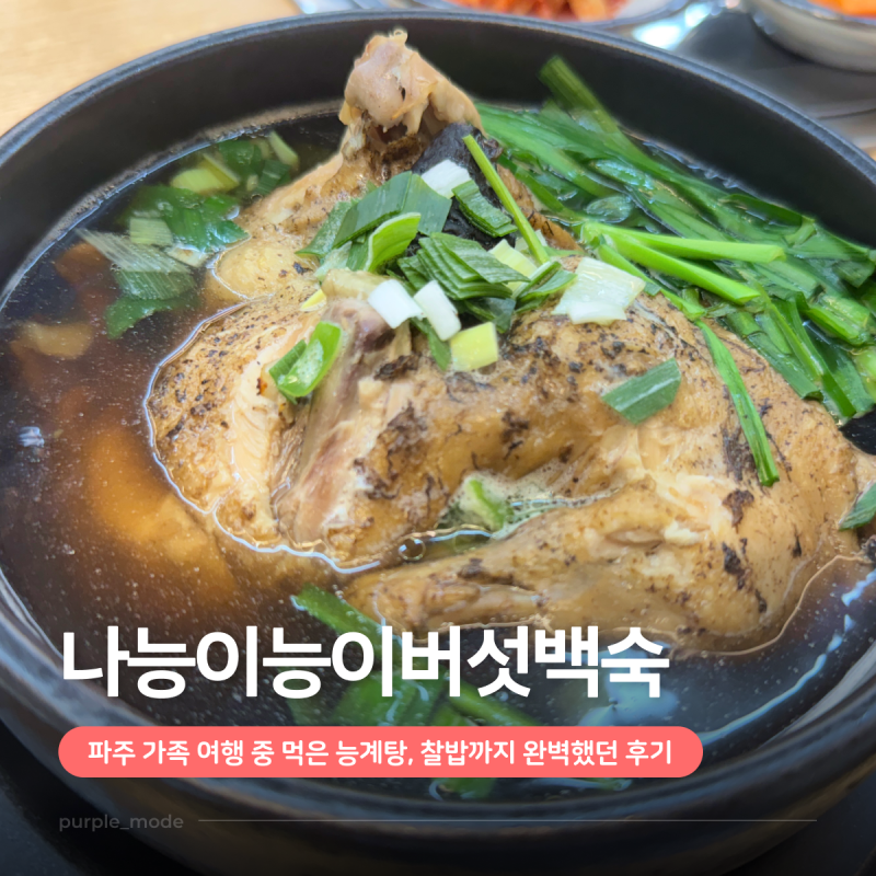 파주맛집 나능이 능이버섯백숙 문산점 복날음식 추천