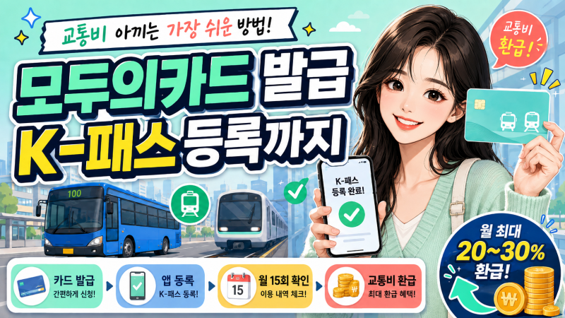2026 모두의카드 발급방법 총정리｜K-패스 등록부터 체크카드 선택·환급 조건까지