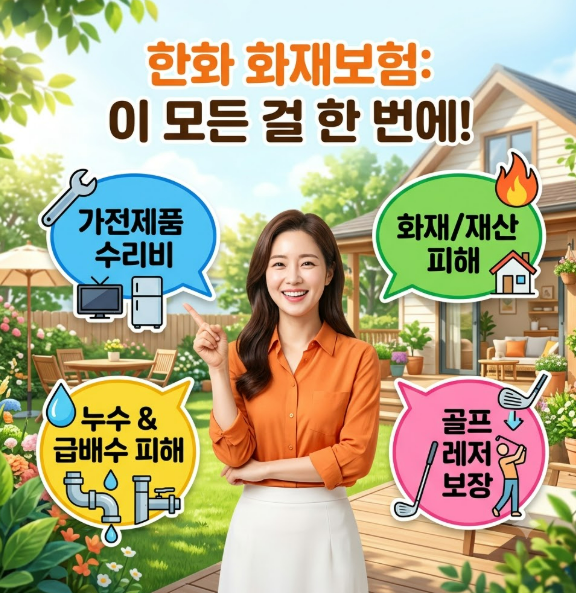 한화 화재 보험 가전수리 골프 누수 급배수 운전자 상해 보험까지 한번에 홈앤라이프