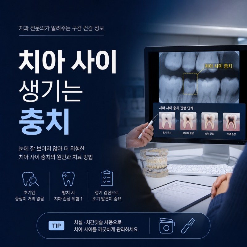 대전둔산동토요일치과 치아 사이 충치는 왜 눈으로 잘 안 보일까