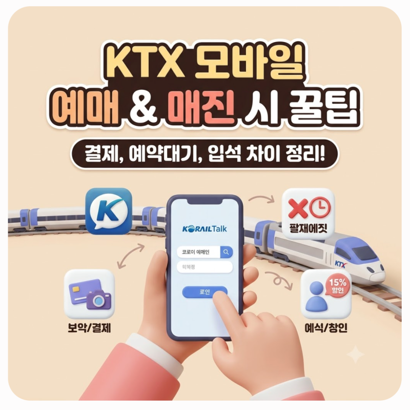 KTX 기차표 매진일 때 어떻게 할까? 모바일 코레일 어플 예매 결제 방법부터 예약대기 입석 차....