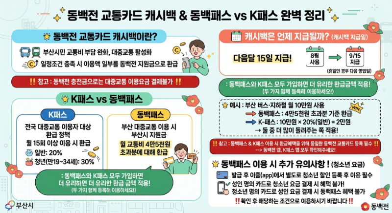 동백전 교통카드 캐시백 언제 들어올까? k패스와의 비교까지 총정리