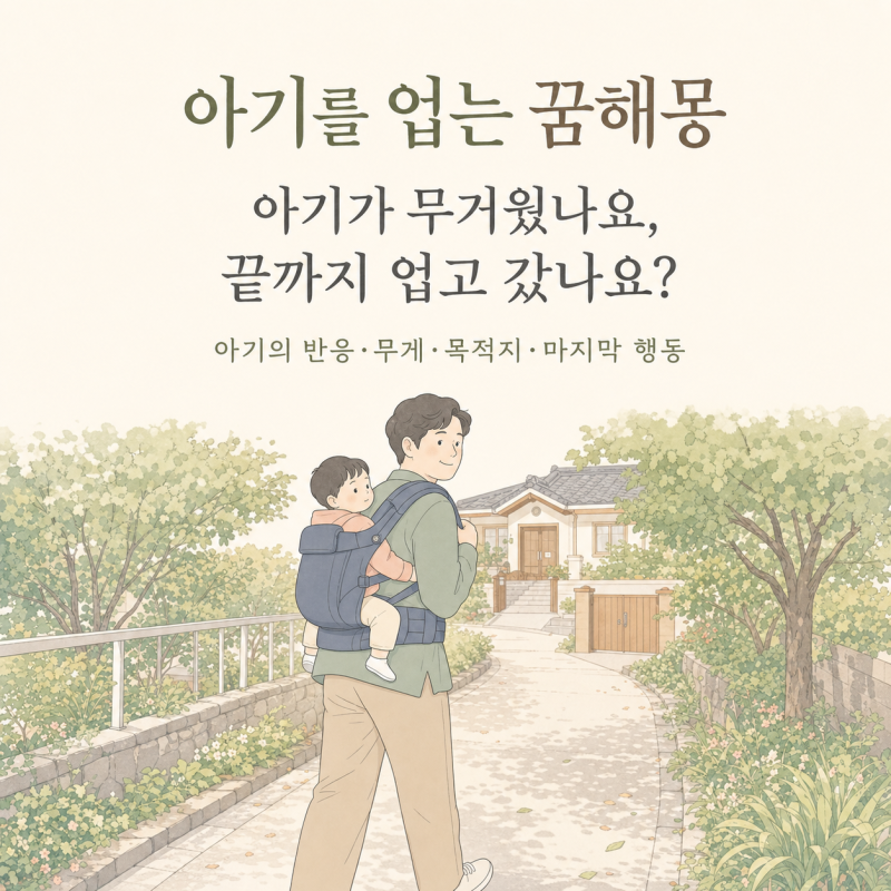 아기를 업는 꿈해몽 | 아기가 무거웠나요, 끝까지 업고 갔나요? 18가지