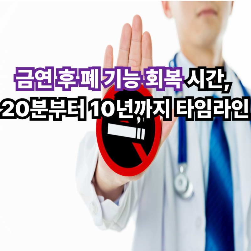 금연 후 폐 기능 회복 시간, 20분부터 10년까지 타임라인
