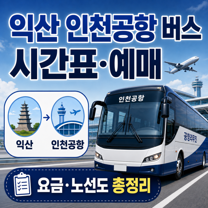 익산 인천공항 버스 시간·예매｜군산 경유 요금·노선도 총정리