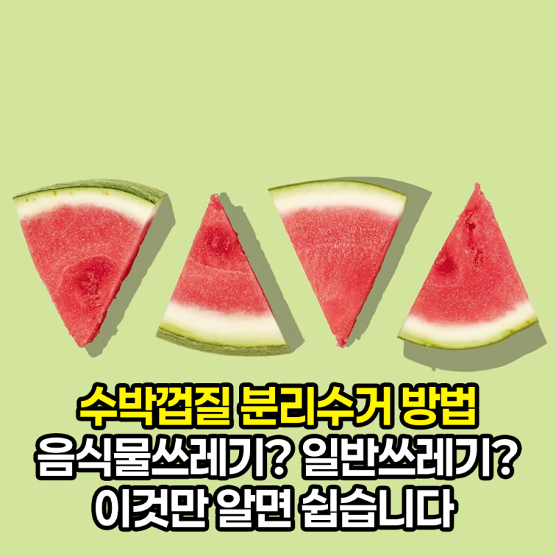 수박껍질 분리수거 방법 음식물쓰레기일까? 일반쓰레기일까?
