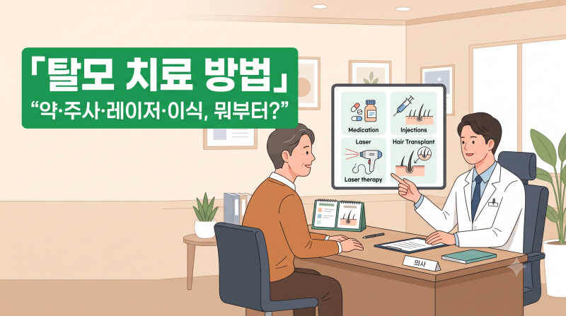 탈모 치료 방법 — 약·주사·레이저·모발이식 차이