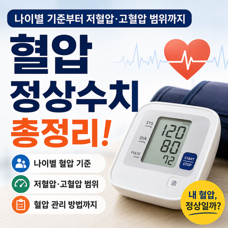 혈압 정상수치, 나이별 기준부터 저혈압·고혈압 범위까지 총정리