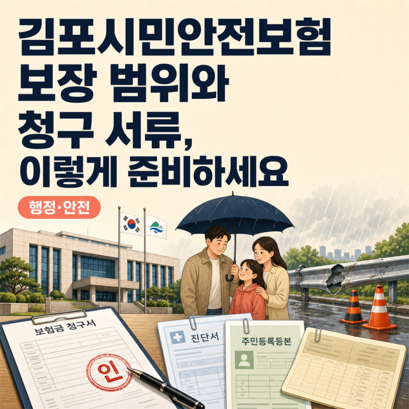 김포시민안전보험 보장 범위와 청구 서류, 이렇게 준비하세요