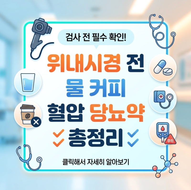 위내시경 전 물 커피 혈압 당뇨약 복용 총정리