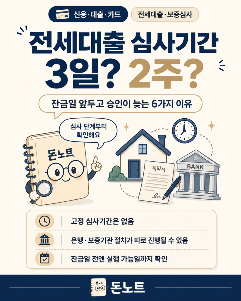 전세대출 심사기간 3일? 2주? 잔금일 앞두고 승인이 늦는 6가지