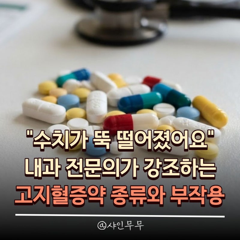 "수치가 뚝 떨어졌어요" 내과 전문의가 강조하는 고지혈증약 종류와 부작용