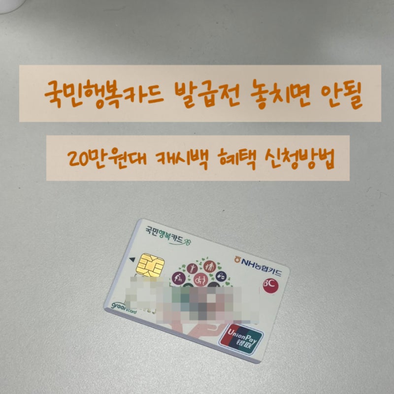 국민행복카드 발급 전 꼭 알아야 하는 혜택 발급방법 -첫째 때 놓친 22만원 캐시백, 둘째는 챙....