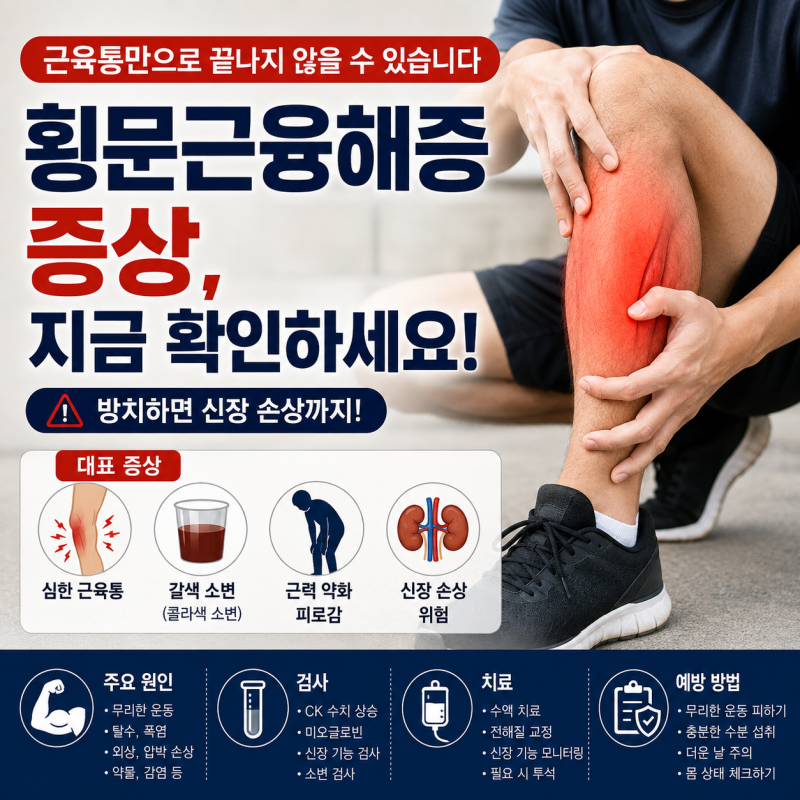횡문근융해증 증상, 근육통만으로 끝나지 않을 수 있습니다
