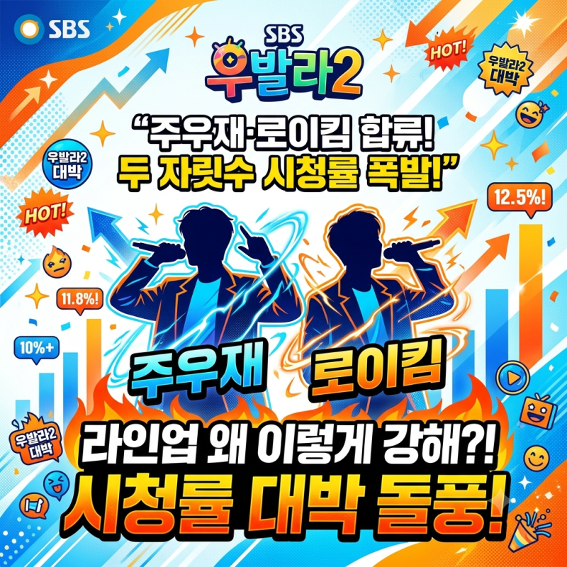 SBS 우발라2, 두 자릿수 시청률 “주우재·로이킴 합류” 라인업 왜 이렇게 강해?
