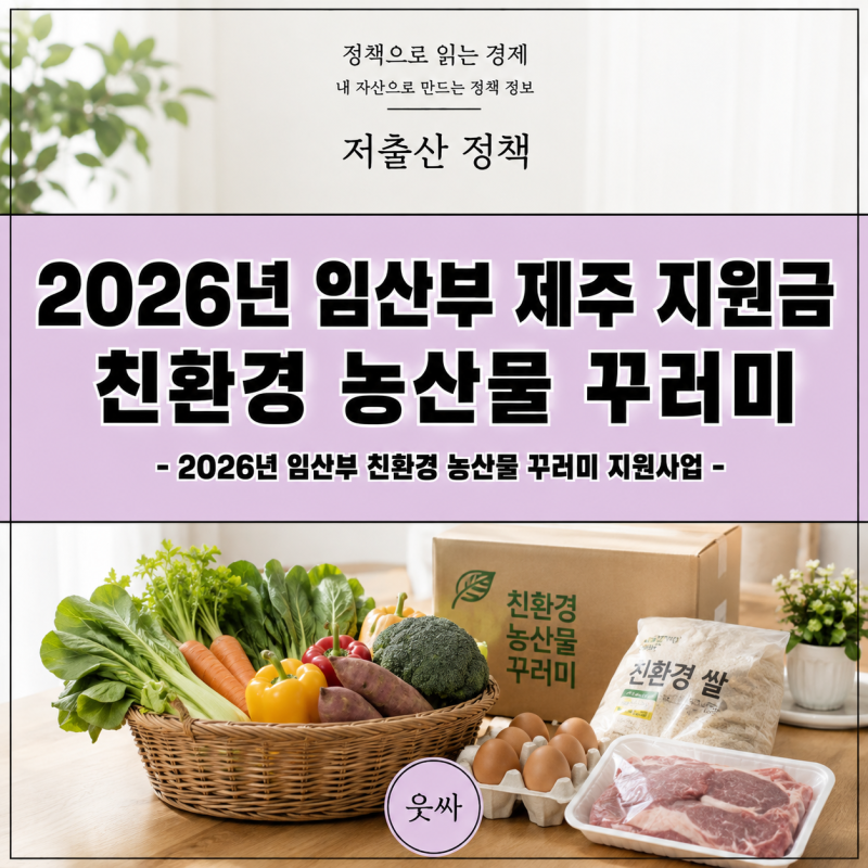 2026년 임산부 제주 지원금 친환경 농산물 꾸러미