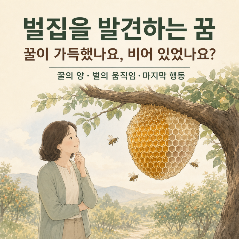 벌집을 발견하는 꿈, 꿀이 가득했나요 비어 있었나요?