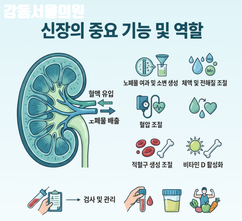 신장기능검사, 크레아티닌-eGFR수치란? 신장 질환 증상과 좋은 음식 총정리 /강동서울의원 건....
