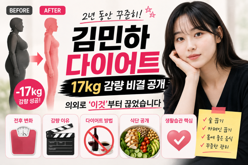 김민하 다이어트, 17kg 감량 비결 공개…의외로 '이것'부터 끊었습니다(전후·방법·이유·차·....