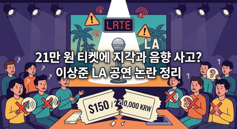 티켓값 21만 원에 지각과 음담패설만? 개그맨 이상준 LA 공연 논란의 진실은 무엇일까?