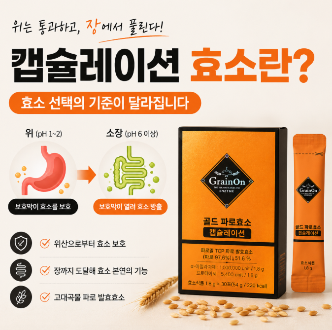캡슐레이션 효소란 무엇일까 / 원리, 효능, 추천, 가격, 복용법