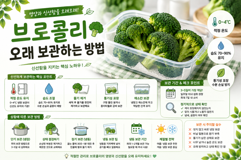 브로콜리 오래 보관하는 방법