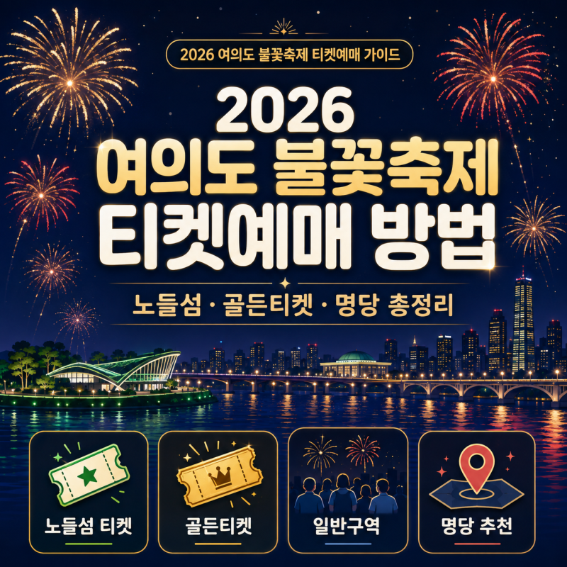 2026 여의도 불꽃축제 티켓예매 방법 노들섬·골든티켓·명당 총정리