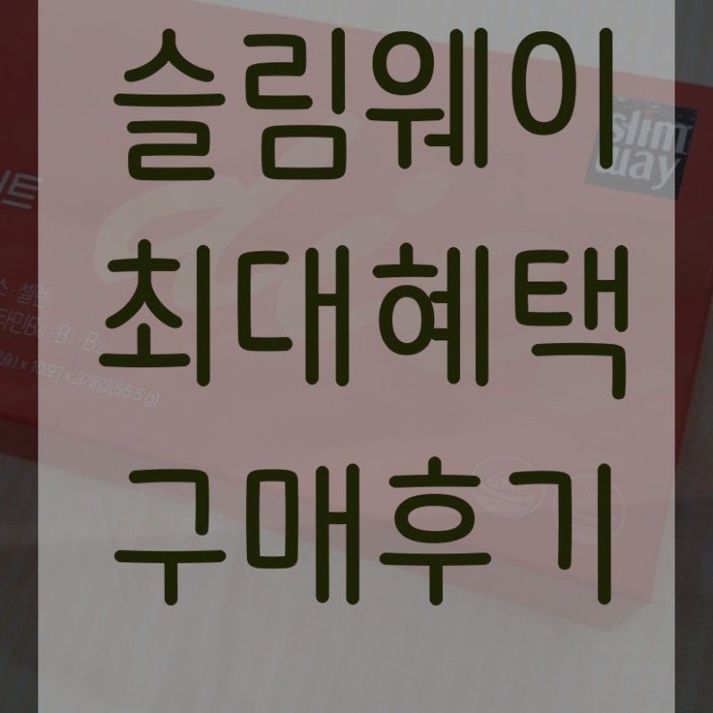 슬림웨이 다이어트 가격 효과 체지방 감량 후기