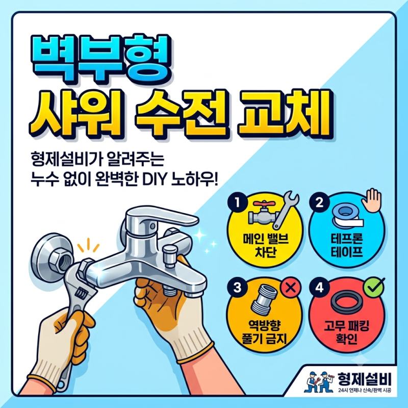 욕실 샤워기 수전 셀프 교체 가이드: 벽부형 수전 누수 없이 바꾸는 법