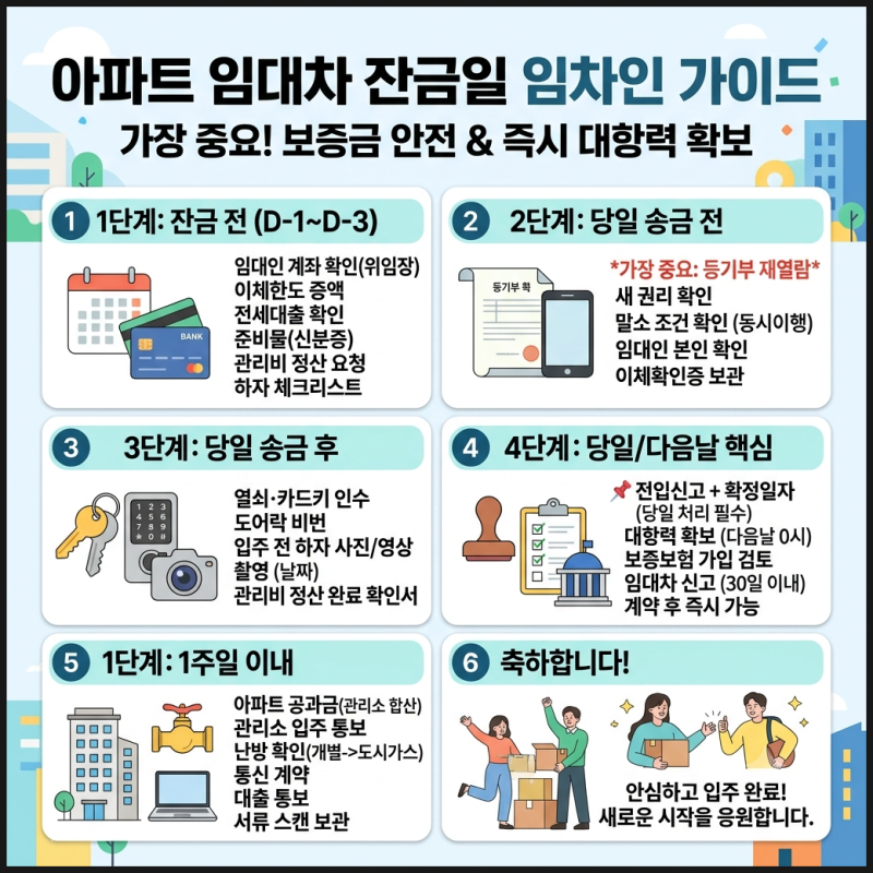 임대차 잔금일에 해야 할 일 _ 임차인 입장