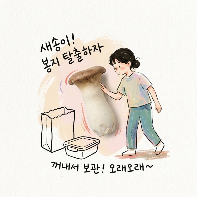 새송이버섯 보관법은 봉지에서 꺼내는 것부터 시작함