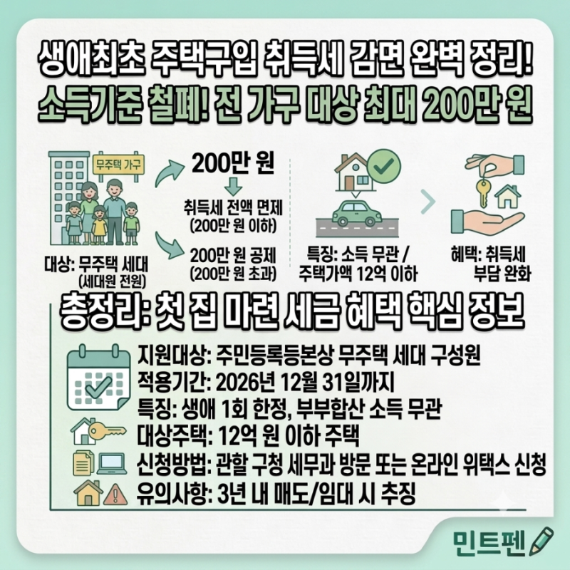 생애최초 취득세 감면 신청 방법, 조건, 서류 총정리 (2026년)
