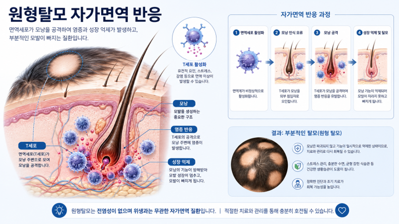 2026 원형탈모 증상 초기 징후와 원인별 치료 가이드