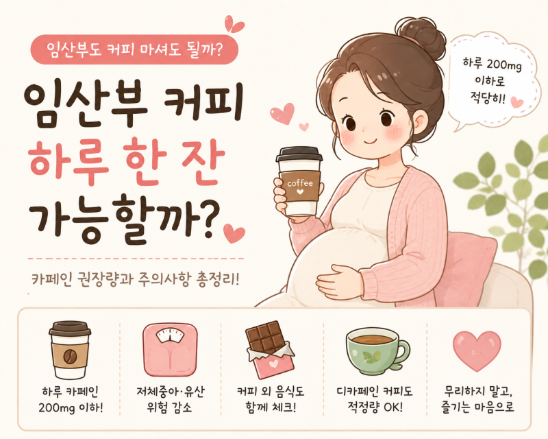 임산부 커피 한잔 마셔도될까 하루에 1잔 카페인 복용량 디카페인